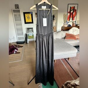 Munthe NWT Black Sleeveless Twist-Back Maxi Dress Size 8
